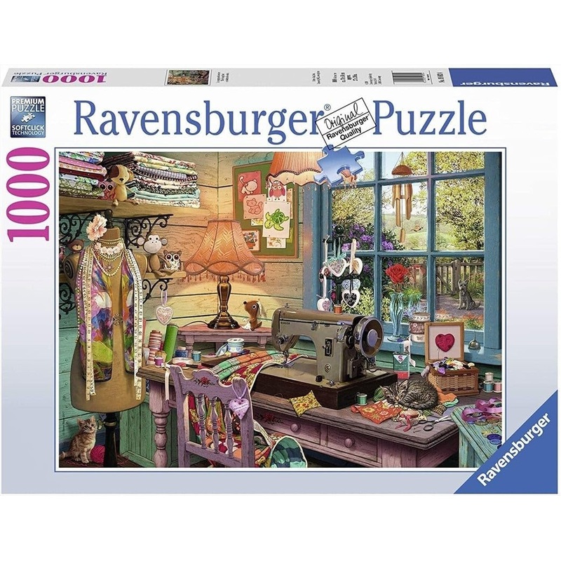 Ravensburger The Sewing Shed - 1000 Piece Jigsaw Puzzle | Unique Pieces With Softclick Technology | Ideal For Adults And Kids | Fsc Certified | Perfect For Gift Giving