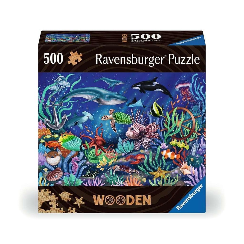 Ravensburger Under The Sea 500-Piece Vibrant Wooden Jigsaw Puzzle | Stress-Reducing Fun | Eco-Friendly Materials | Certified By The Forest Stewardship Council