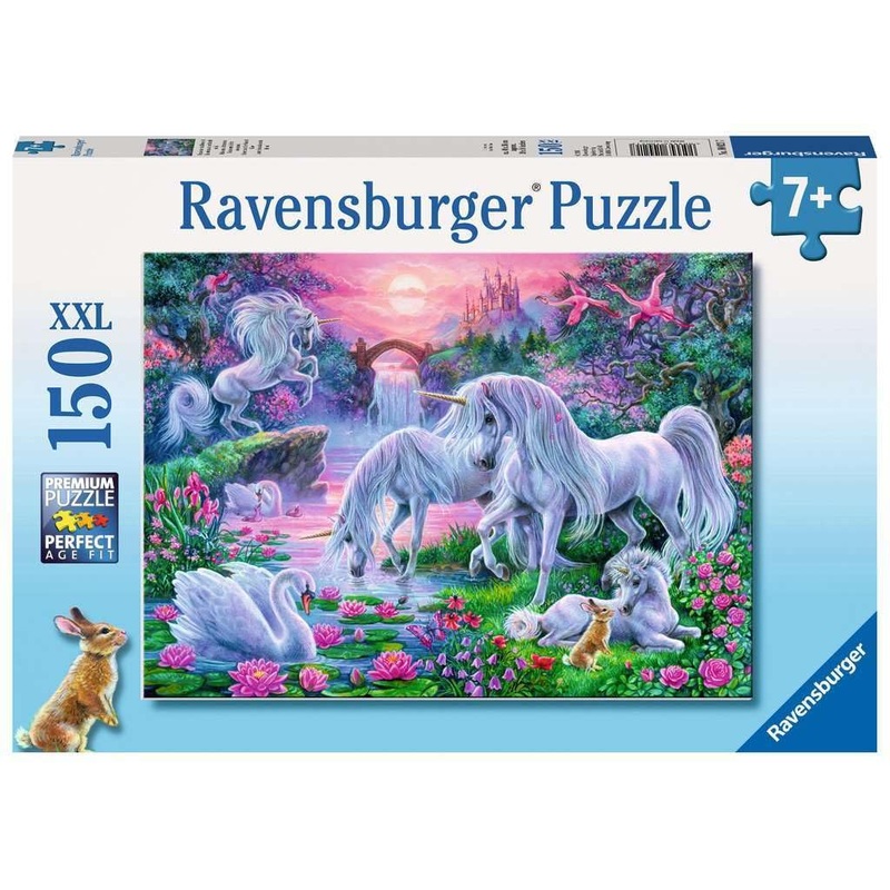 Ravensburger Unicorns In Sunset Glow - 150 Piece Jigsaw Puzzle For Kids | Unique Piece Design | Enhances Creativity | Perfect For Family Bonding | Fun And Educational Toy