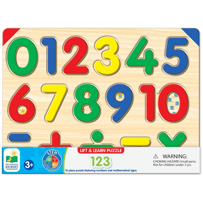 The Learning Journey: Lift & Learn 123 Number Puzzle - Pictures Underneath Each Piece - Learn To Count And Numbers Puzzle (285275)