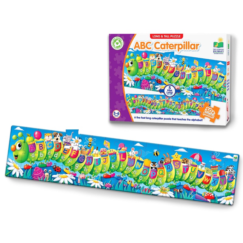 The Learning Journey Long And Tall Puzzles - Abc Caterpillar - 51 Piece, 5-Foot-Long Preschool Stem Puzzle - Educational Gifts For Boys & Girls Ages 3 And Up (434536)