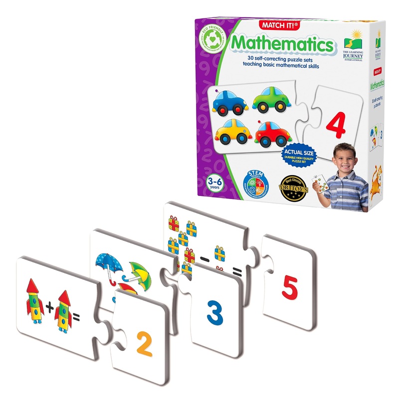 The Learning Journey: Match It! Mathematics - Stem Addition And Subtraction Calculation Activities Game - Teaches Early Math Facts With 30 Matching Pairs - Math Puzzle For Toddler Ages 3 To 6
