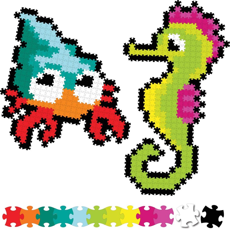 Fat Brain Toys Jixelz - 700 Pc Set - Sea Friends - Picture-Building Kit, Ages 6+