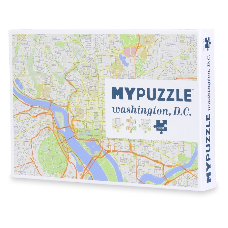 Geotoys Metropuzzle, Washington, D.C. Jigsaw Puzzles 1000 Pieces, Detailed Washington Map Geography Puzzle, Challenging Adult Puzzle, Fun Puzzles For Adults, Map Poster Included