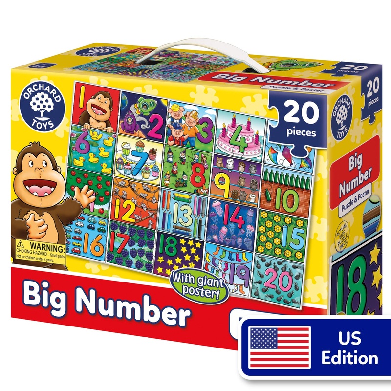Orchard Toys Big Number Jigsaw Puzzle & Poster - 1-20 Number Puzzle