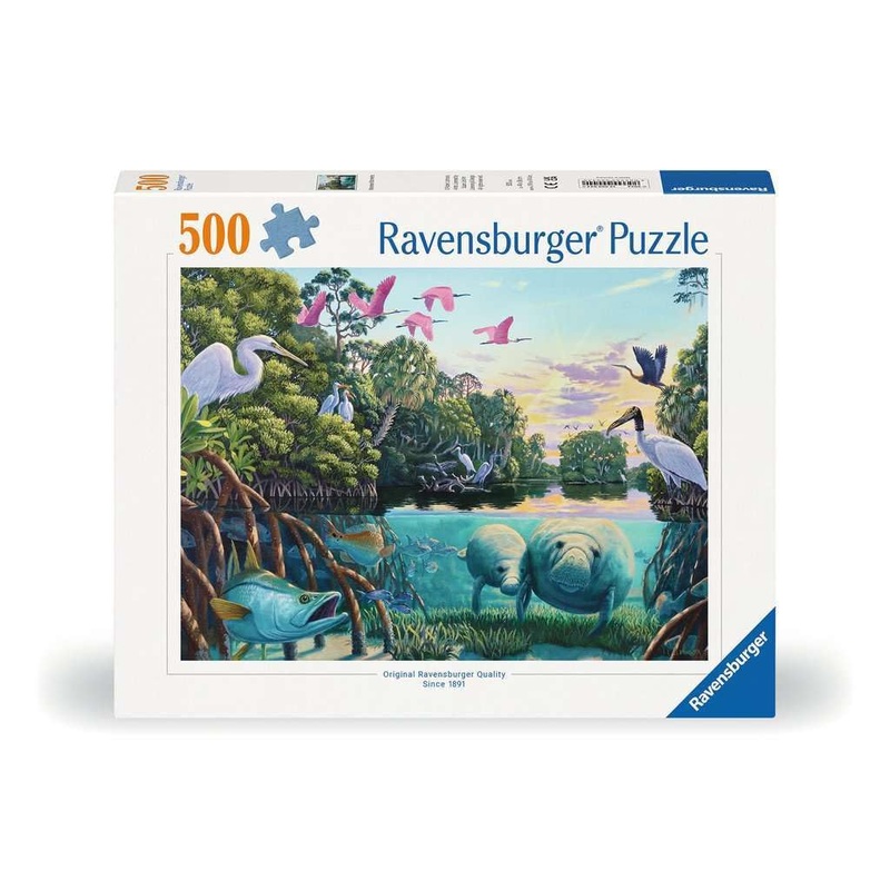 Ravensburger Manatee Moments - 500 Piece Jigsaw Puzzle | Premium Quality Materials | Engaging Imagery | Perfect Interlocking Fit | Fsc Certified - 12000044