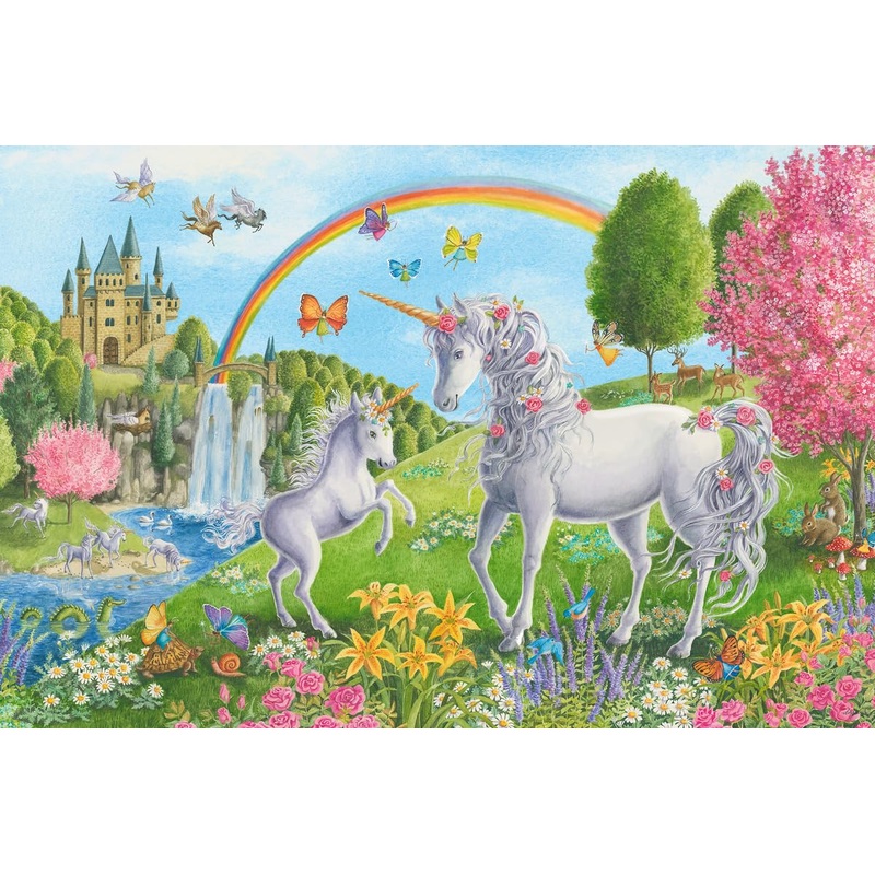 Ravensburger Prancing Unicorns 24 Piece Giant Floor Puzzle For Kids - 03043 - Every Piece Is Unique, Pieces Fit Together Perfectly