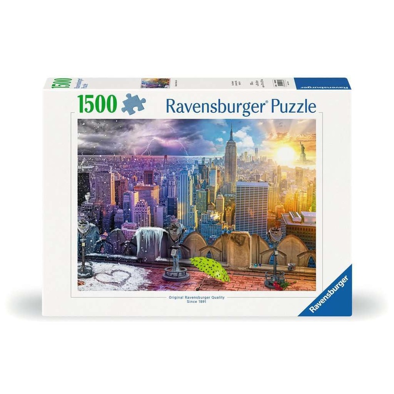 Ravensburger Seasons Of New York 1500 Piece Jigsaw Puzzle For Adults - 12000698 - Handcrafted Tooling, Made In Germany, Every Piece Fits Together Perfectly