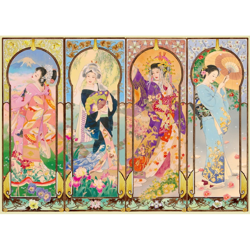Ravensburger The Four Seasons Jigsaw Puzzle - 1000 Pieces | Captivating Japanese Artwork | Premium Interlocking Fit | Vibrant, Long-Lasting Quality | Ideal For Relaxation And Group Fun