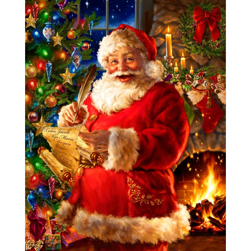 Springbok - Checking It Twice - 500 Piece Jigsaw Puzzle- Santa Checking His Holiday List
