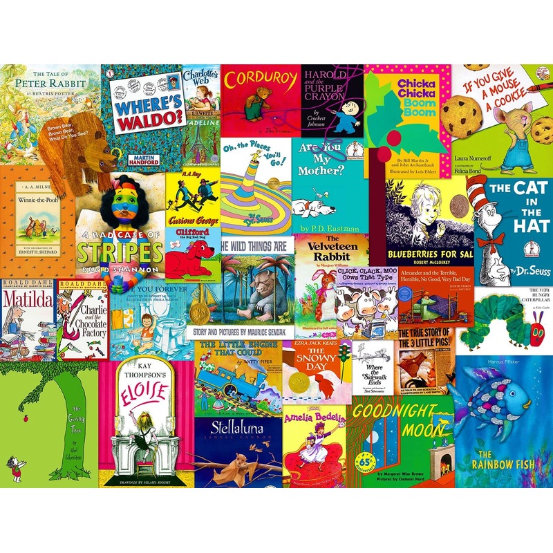 Springbok Childhood Stories 1000 Piece Jigsaw Puzzle For Adults & Kids Features Book Covers From Some Of Your Favorite Childhood Stores