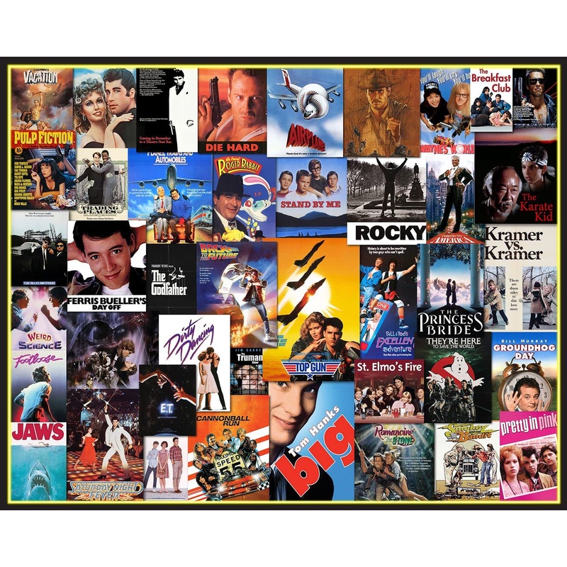 Springbok Going To The Movies 1000 Piece Jigsaw Puzzle For Adults Features A Photo Collage Of Posters From Some Of America'S Favorite Films