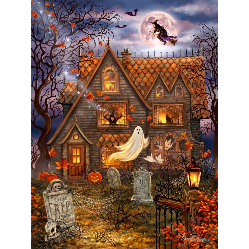 Springbok Halloween Haunted House - 1000 Piece Jigsaw Puzzle For Adults - Made In Usa
