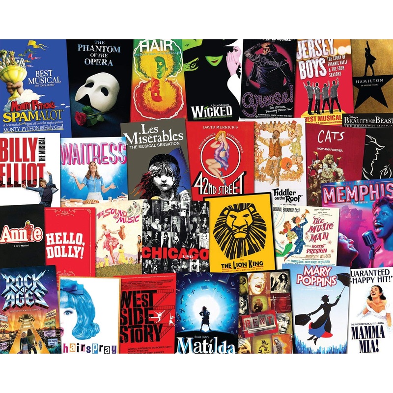 Springbok - It'S Showtime - 1000 Piece Jigsaw Puzzle Collage Of Broadway Playlists