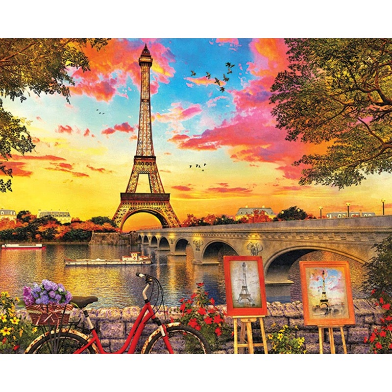 Springbok Puzzles - Paris Sunset - 1000 Piece Jigsaw Puzzle - Large 30 Inches By 24 Inches Puzzle - Made In Usa - Unique Cut Interlocking Pieces