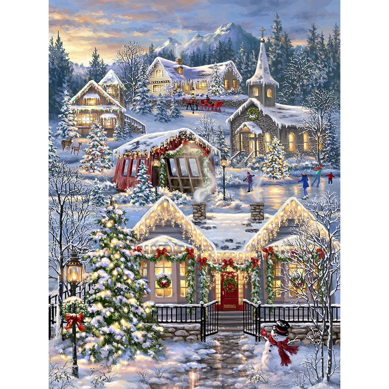 Springbok'S 1000 Piece Jigsaw Puzzle Christmas Village - Made In Usa