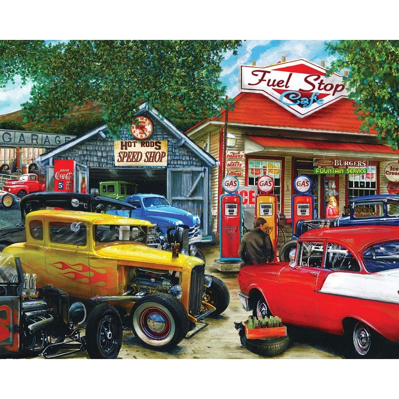 Springbok'S 1000 Piece Jigsaw Puzzle Hot Rod Cafe - Made In Usa