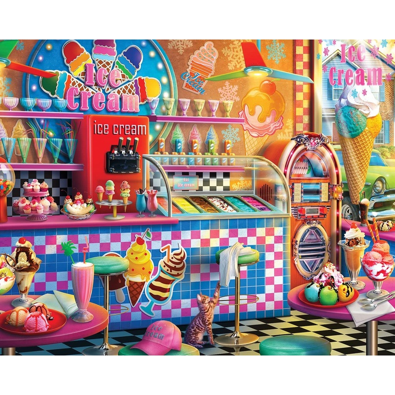 Springbok'S 1000 Piece Jigsaw Puzzle Ice Cream Shop - Made In Usa