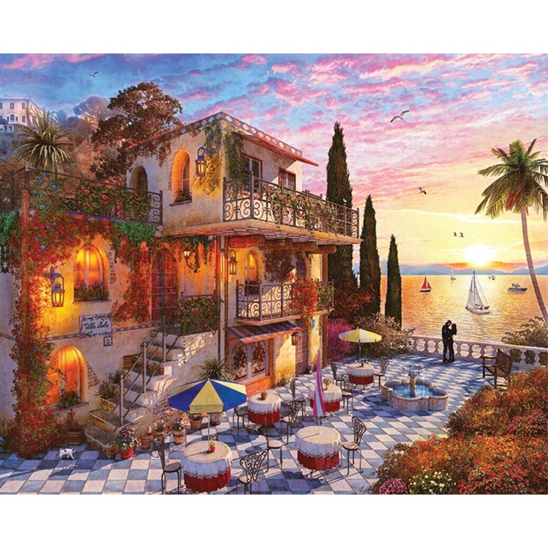 Springbok'S 1000 Piece Jigsaw Puzzle Mediterranean Romance - Made In Usa