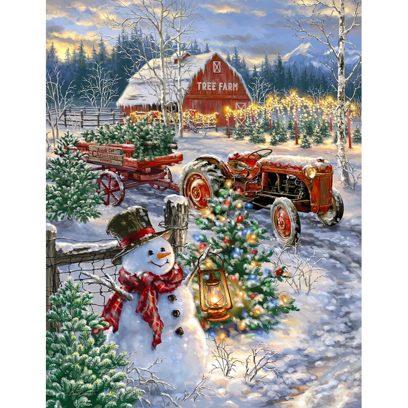 Springbok'S 500 Piece Jigsaw Puzzle Christmas Tree Farm - Made In Usa