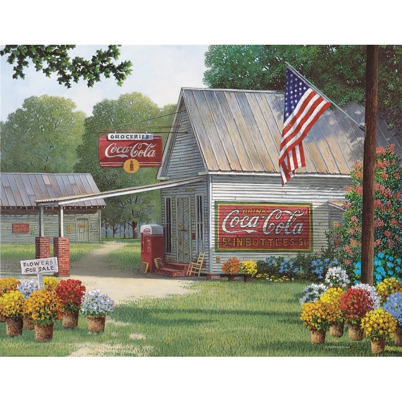 Springbok'S 500 Piece Jigsaw Puzzle Coca-Cola Country General - Made In Usa