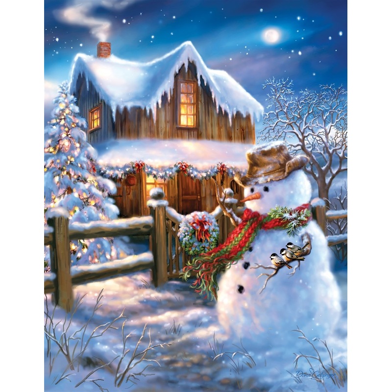 Springbok'S 500 Piece Jigsaw Puzzle The Country Christmas - Made In Usa