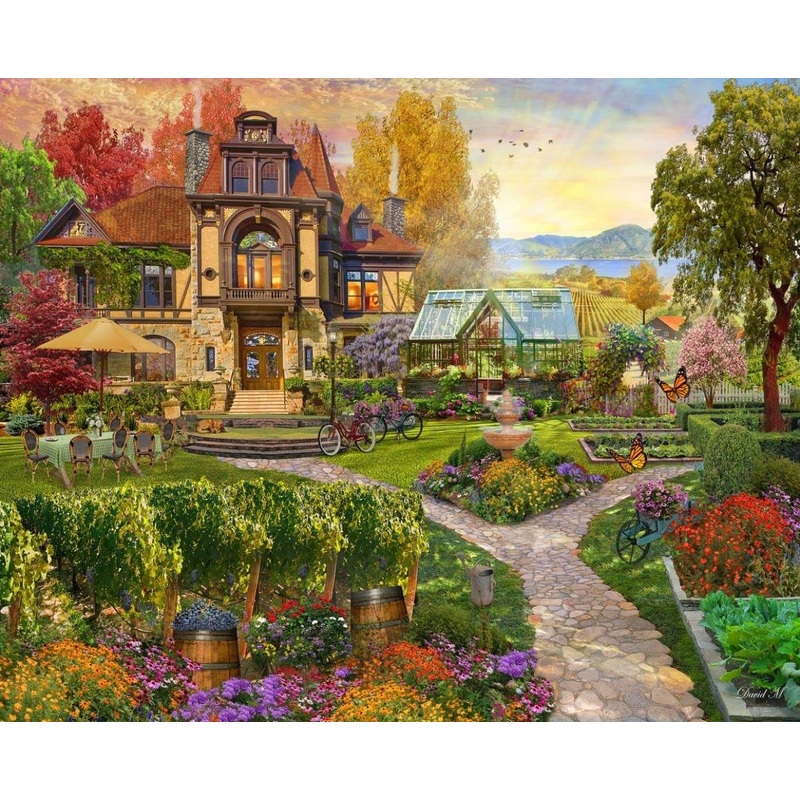 Springbok'S 500 Piece Jigsaw Puzzle Vineyard Retreat - Made In Usa