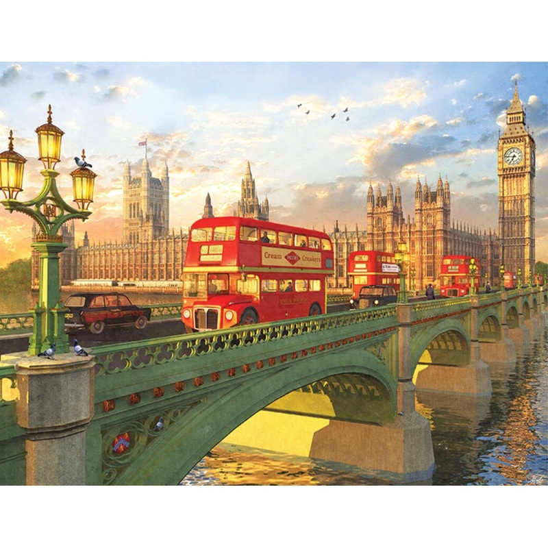 Springbok'S 500 Piece Jigsaw Puzzle Westminster Bridge - Made In Usa