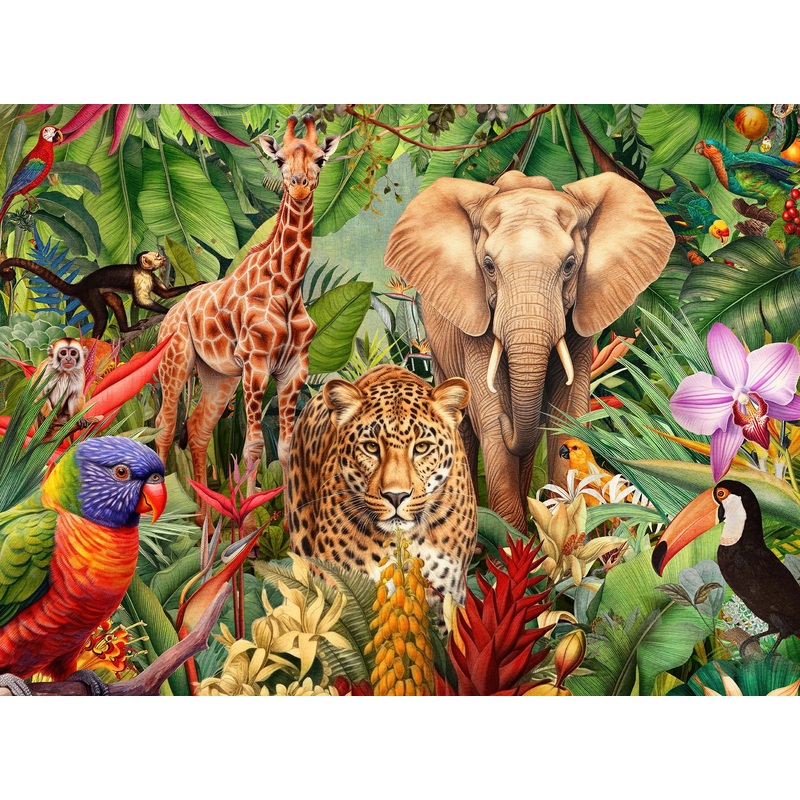 Springbok'S Jungle Animal Mashup 500 Piece Puzzle For Adults And Families Features A Colorful Collage Of Your Favorite Safari Animals
