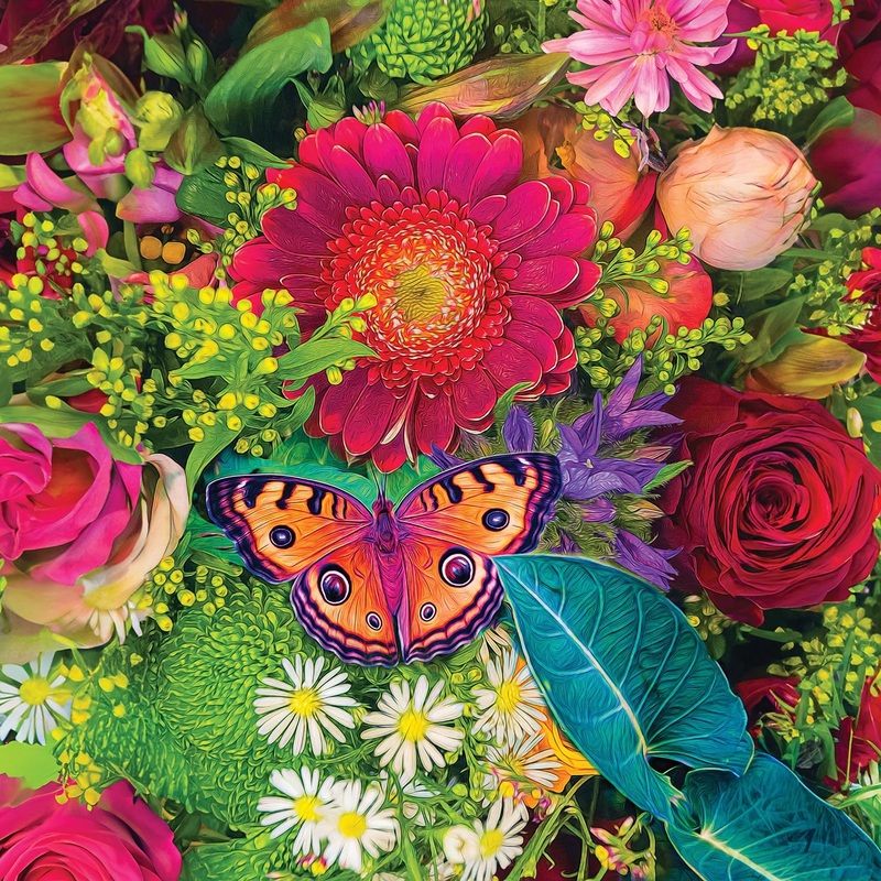 Springbok Spring Fever 500 Piece Jigsaw Puzzle For Adults - Colorful Butterfly And Flowers - Relaxing Puzzle With Unique Precision Fit Pieces - Finished Size 20' X 20'