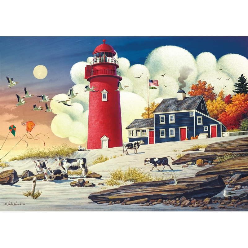 Buffalo Games - Charles Wysocki - Beach Bums - 300 Piece Jigsaw Puzzle For Adults Challenging Puzzle Perfect For Game Nights - Finished Puzzle Size Is 21.25 X 15.00