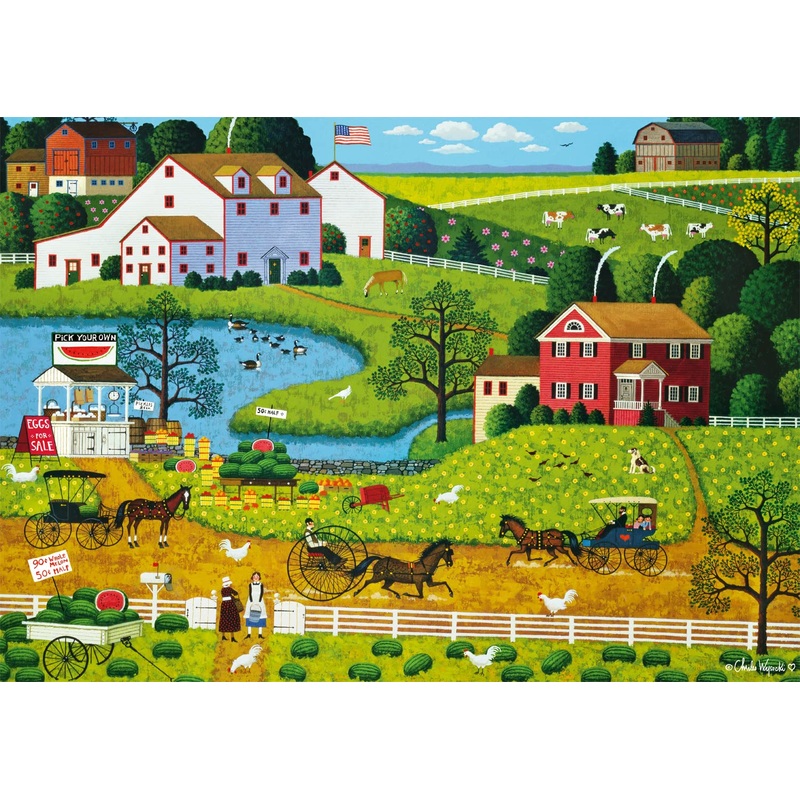 Buffalo Games - Charles Wysocki - Jolly Hill Farms - 500 Piece Jigsaw Puzzle For Adults Challenging Puzzle Perfect For Game Nights