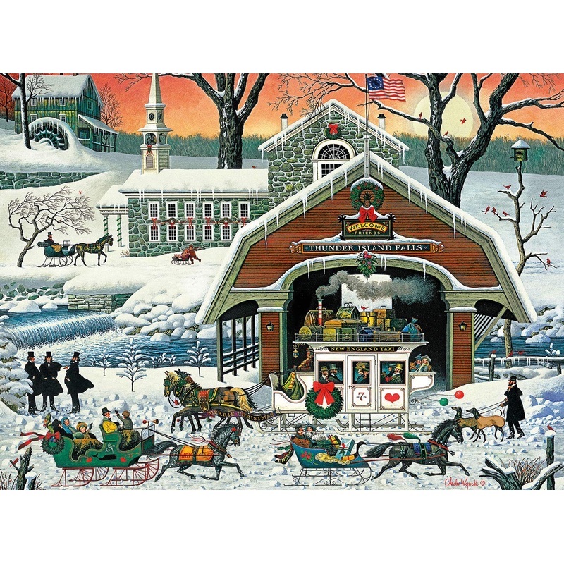 Buffalo Games - Charles Wysocki -Twas' The Twilight Before Christmas - 1000 Piece Jigsaw Puzzle For Adults -Challenging Puzzle Perfect For Game Nights - Finished Size Is 26.75 X 19.75