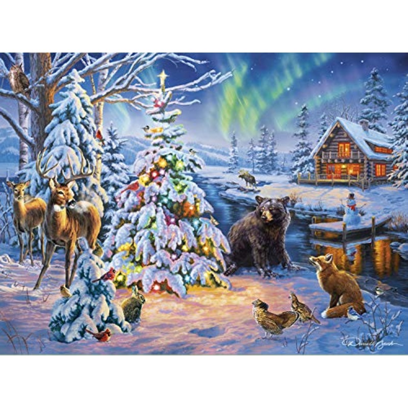 Buffalo Games - Darrell Bush - Woodland Christmas - 1000 Piece Jigsaw Puzzle For Adults -Challenging Puzzle Perfect For Game Nights - Finished Size Is 26.75 X 19.75