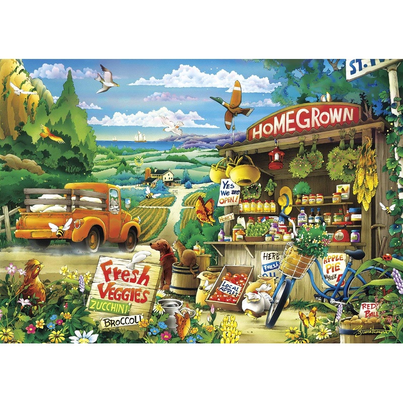 Buffalo Games - Days To Remember - Country Road - 500 Piece Jigsaw Puzzle Multicolor, 21.25'L X 15'W