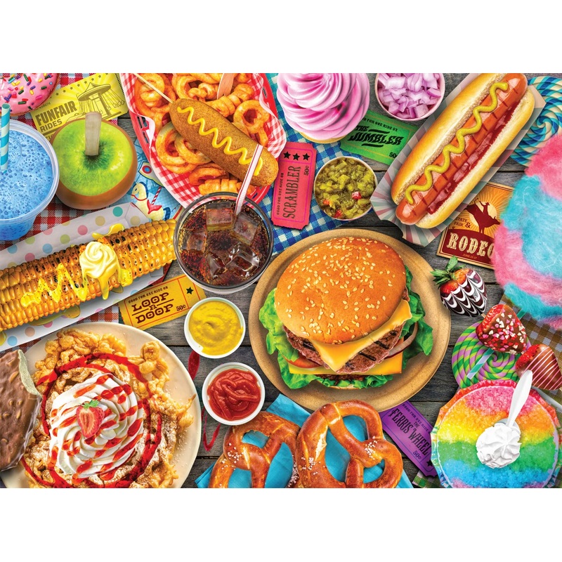 Buffalo Games - Lars Stewart - Fun Fair Food - 1000 Piece Jigsaw Puzzle For Adults -Challenging Puzzle Perfect For Game Nights - Finished Size Is 26.75 X 19.75
