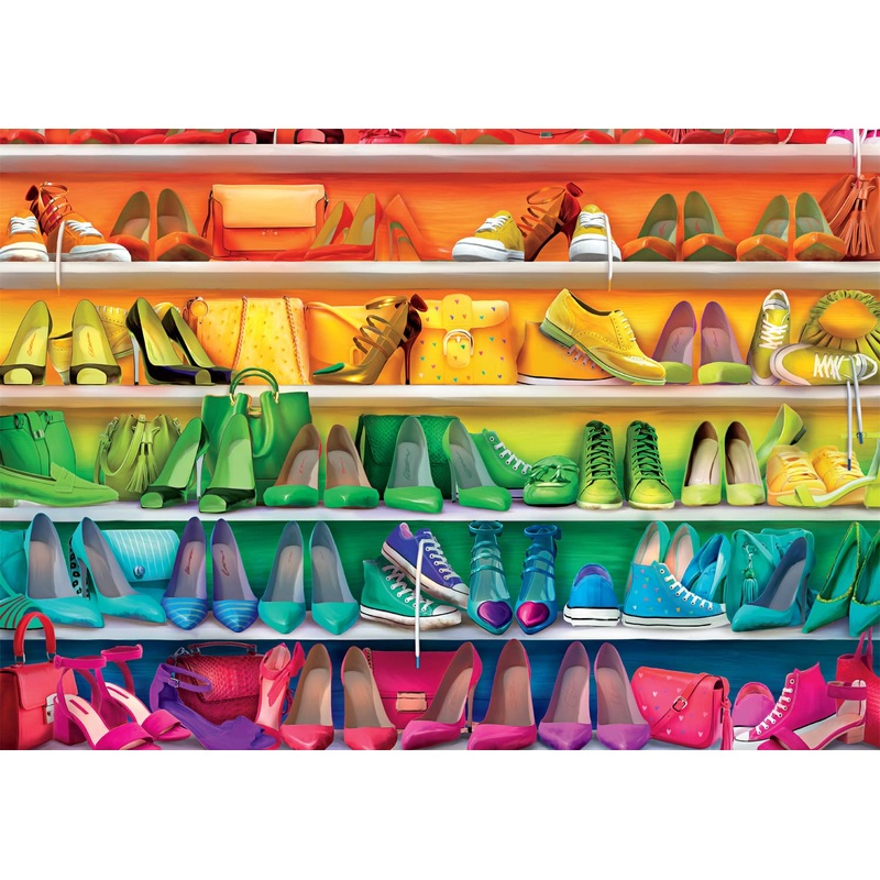 Buffalo Games - Lena - Artbeat Studio. - Rainbow Shoe Closet - 300 Piece Jigsaw Puzzle For Families Challenging Puzzle Perfect For Game Nights
