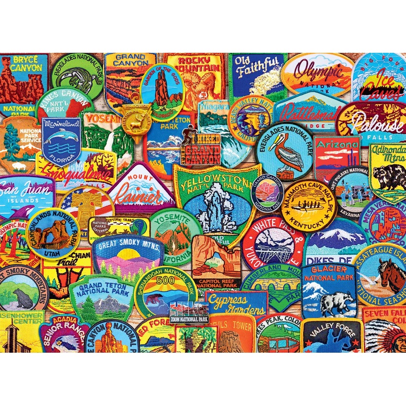 Buffalo Games - Lewis T. Johnson - National Park Patches - 1000 Piece Jigsaw Puzzle For Adults -Challenging Puzzle Perfect For Game Nights - Finished Size Is 26.75 X 19.75