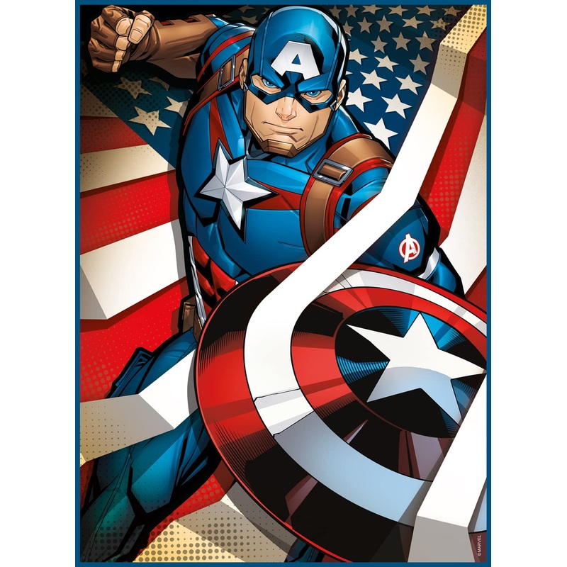 Buffalo Games - Marvel - Captain America: The First Avenger - 100 Piece Jigsaw Puzzle For Families -Challenging Puzzle Perfect For Game Nights - Finished Size Is 15.00 X 11.00