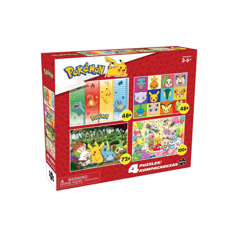 Buffalo Games - Pokemon - 4 X 1 Kids Multipack - Kids Pokemon Multipack - Multi Piece Jigsaw Puzzle For Adults -Challenging Puzzle Perfect For Game Nights - Finished Size Varies