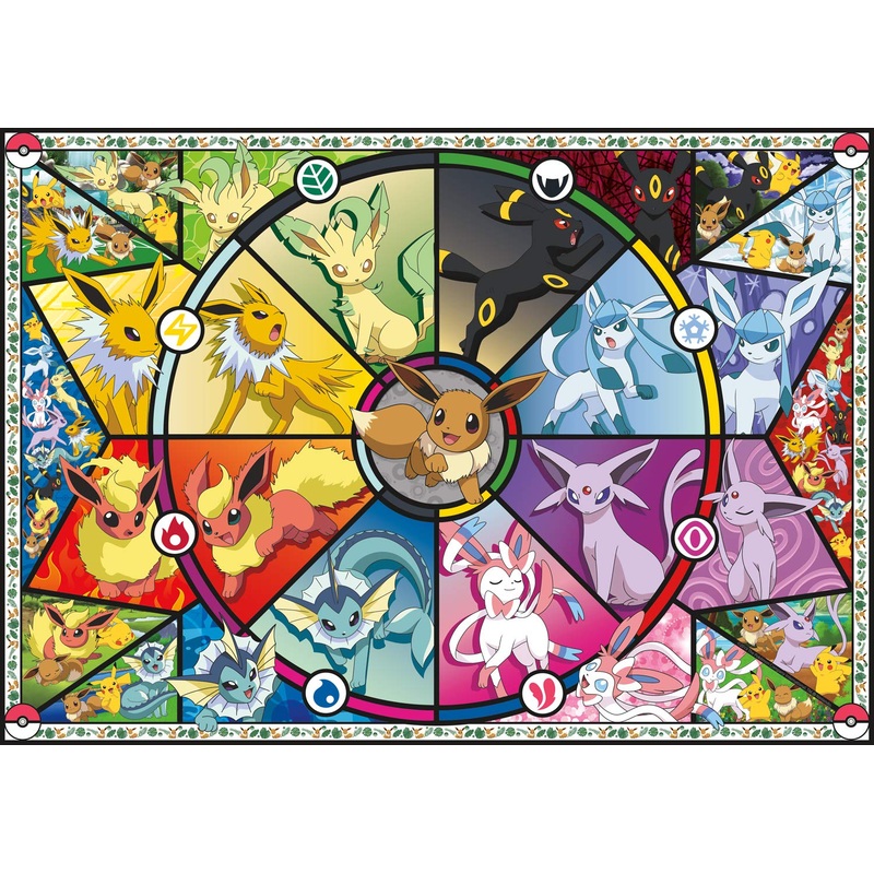 Buffalo Games - Pokemon- Eevee Evolutions Series 1 - 500 Piece Jigsaw Puzzle For Adults -Challenging Puzzle Perfect For Game Nights - Finished Size Is 21.25 X 15.00