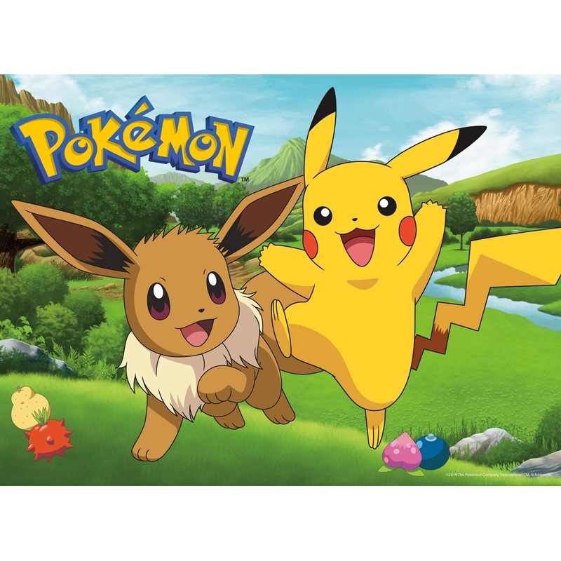 Buffalo Games - Pokemon- Pikachu & Eevee - 100 Piece Jigsaw Puzzle For Families -Challenging Puzzle Perfect For Game Nights - Finished Size Is 15.00 X 11.00
