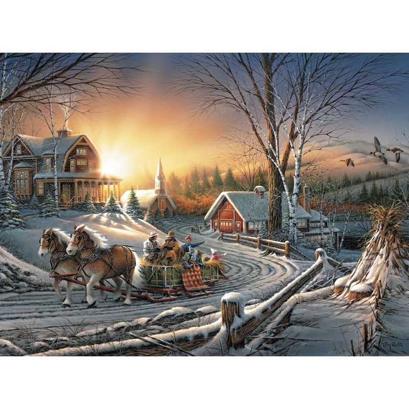 Buffalo Games - Terry Redlin - The Pleasures Of Winter - 1000 Piece Jigsaw Puzzle, 168 Months To 1200 Months