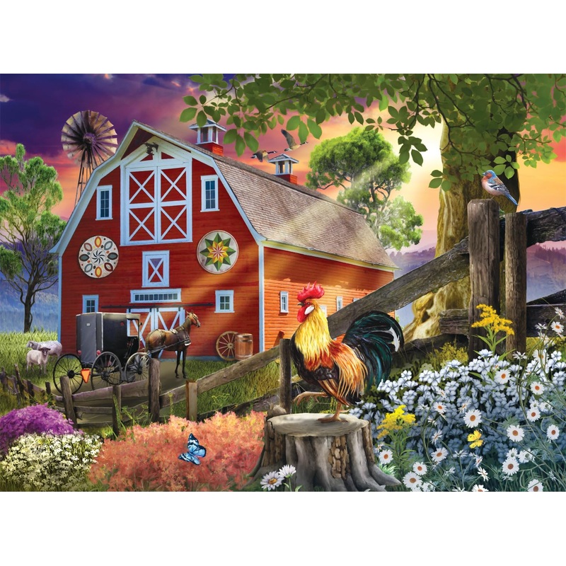 Buffalo Games - Tom Wood - Morning At The Farm - 1000 Piece Jigsaw Puzzle For Adults -Challenging Puzzle Perfect For Game Nights - Finished Size Is 26.75 X 19.75