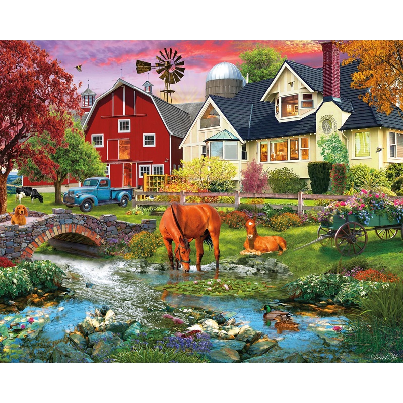 Ceaco - David Maclean - Memories On The Farm - 1000 Oversized Piece Jigsaw Puzzle