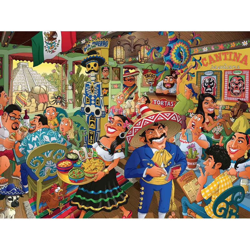 Ceaco - Funny Faces - Mexican Restaurant - 550 Piece Jigsaw Puzzle 24 X 18
