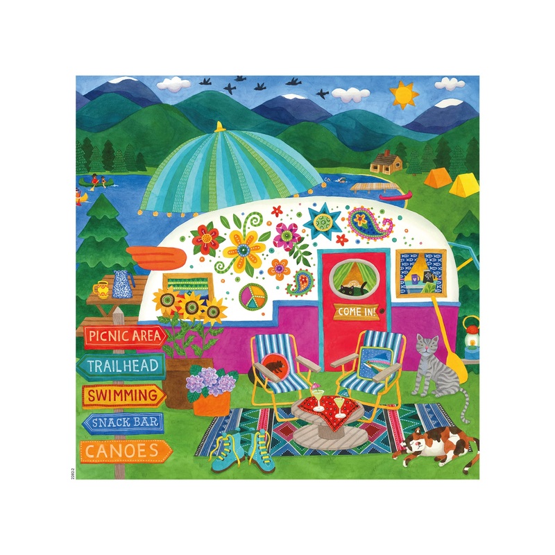 Ceaco - Happy Camper - Lake Camper - Oversized 300 Piece Jigsaw Puzzle