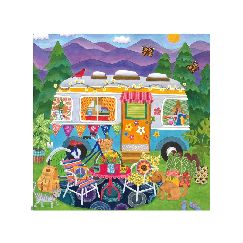 Ceaco - Happy Camper - Mountain Camper - Oversized 300 Piece Jigsaw Puzzle, 19 X 19