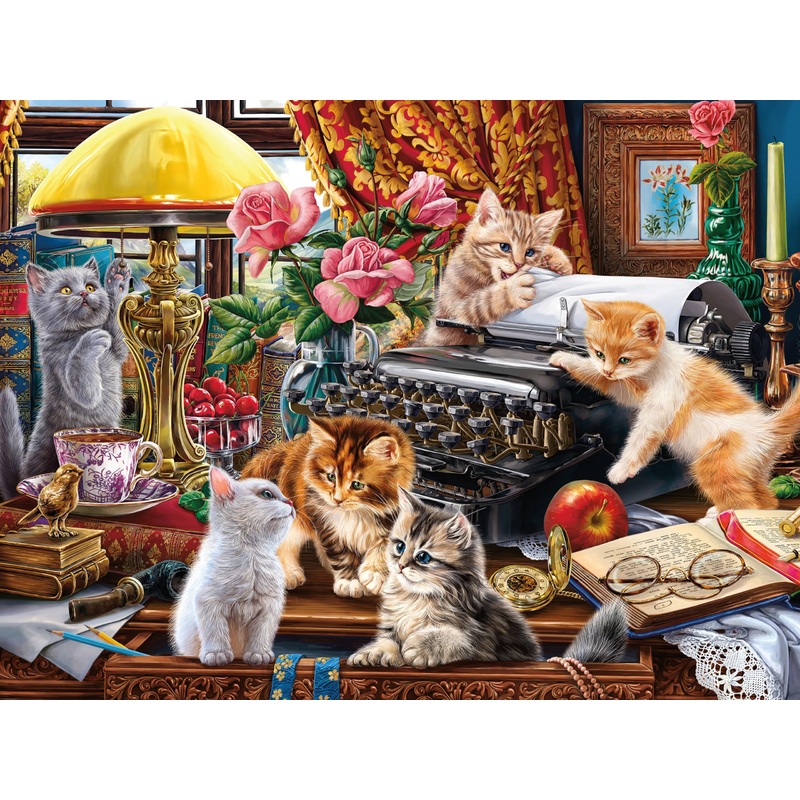Ceaco - Paws Gone Wild - The Writer'S Cats - 550 Piece Jigsaw Puzzle