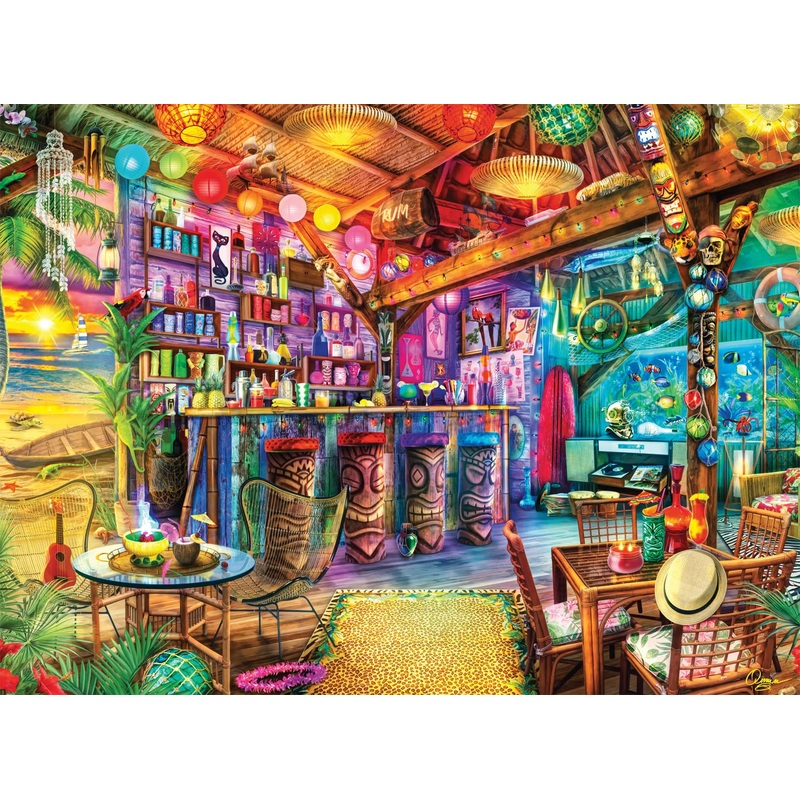 Buffalo Games - Aimee Stewart - Tiki Beach Sunset - 1000 Piece Jigsaw Puzzle